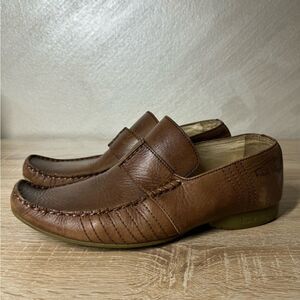 Frank Wright Men’s Size 8/42 Brown Leather Loafers Casual Shoes